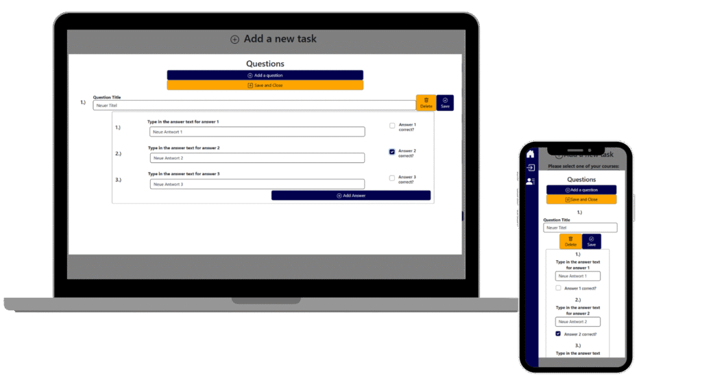Darstellung einer Lernplattform